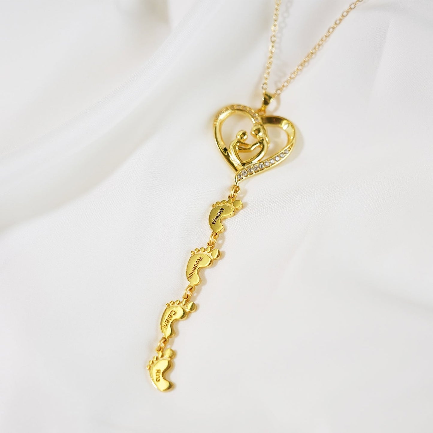 Sterling Silver Personalized Necklace with Kids Name