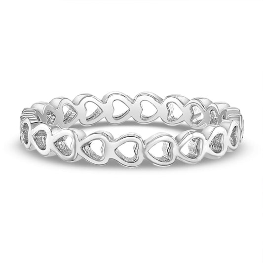Sterling Silver Skeleton Heart Kids Ring
