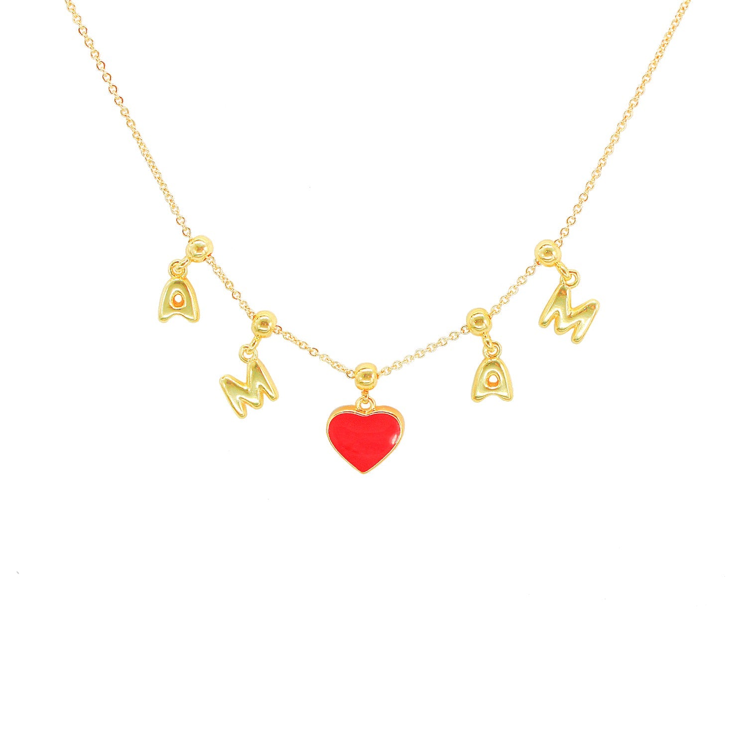 MAMA Always in My Heart – Double-Sided Enamel Charm Necklace