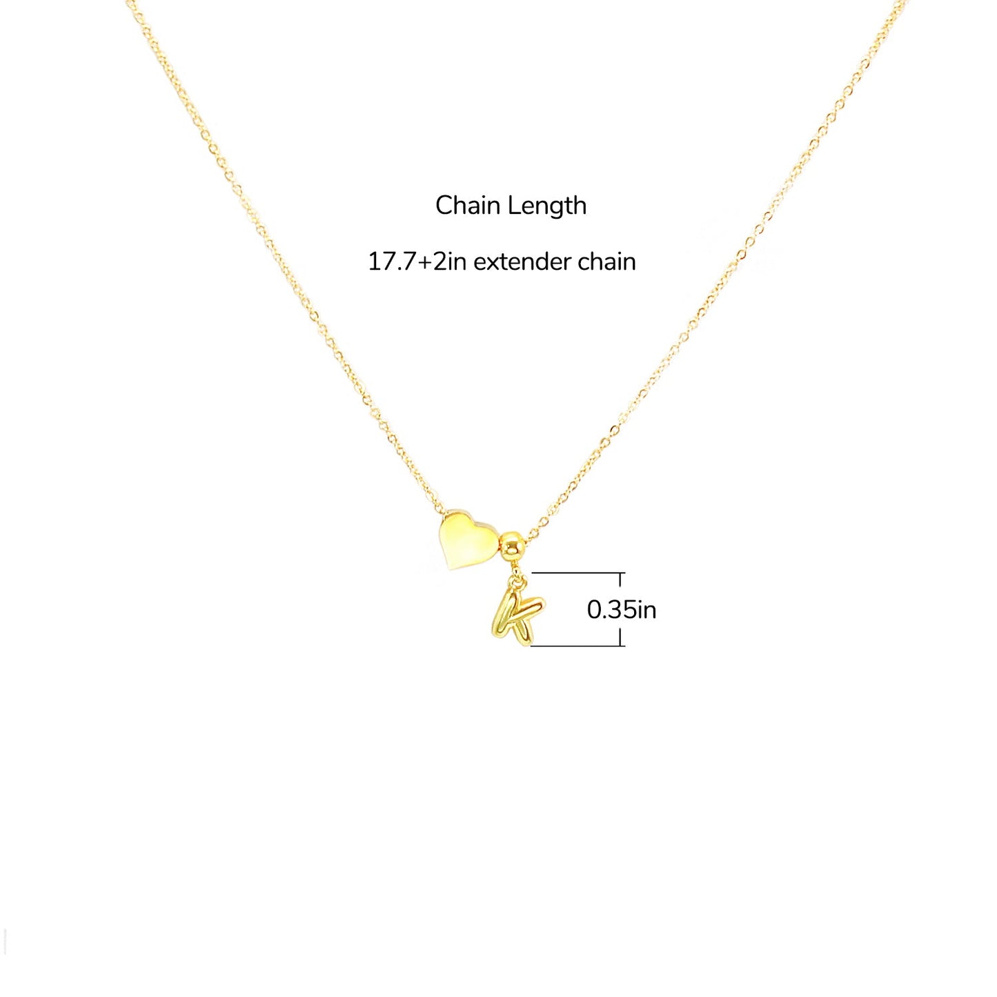 Personalized Initial Heart Charm Necklace