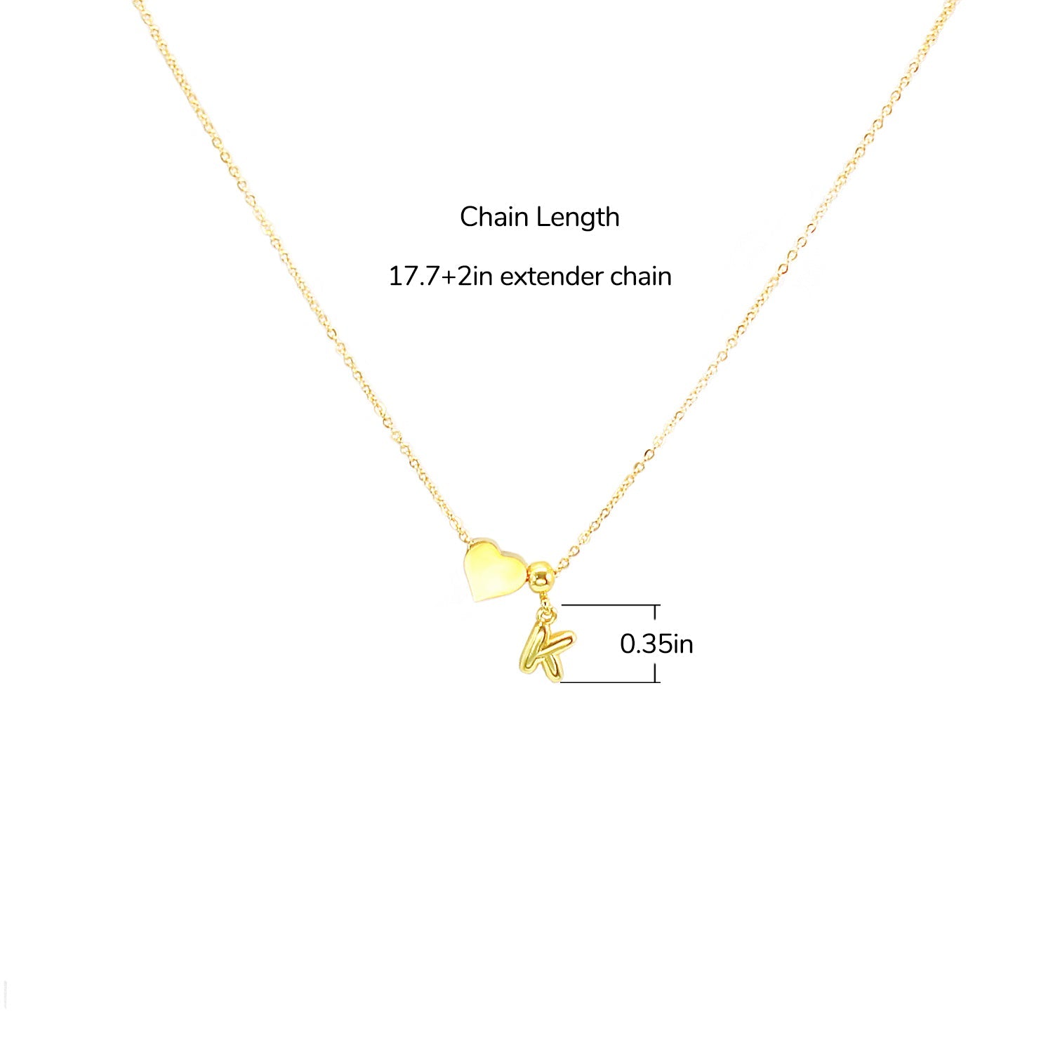 Personalized Initial Heart Charm Necklace