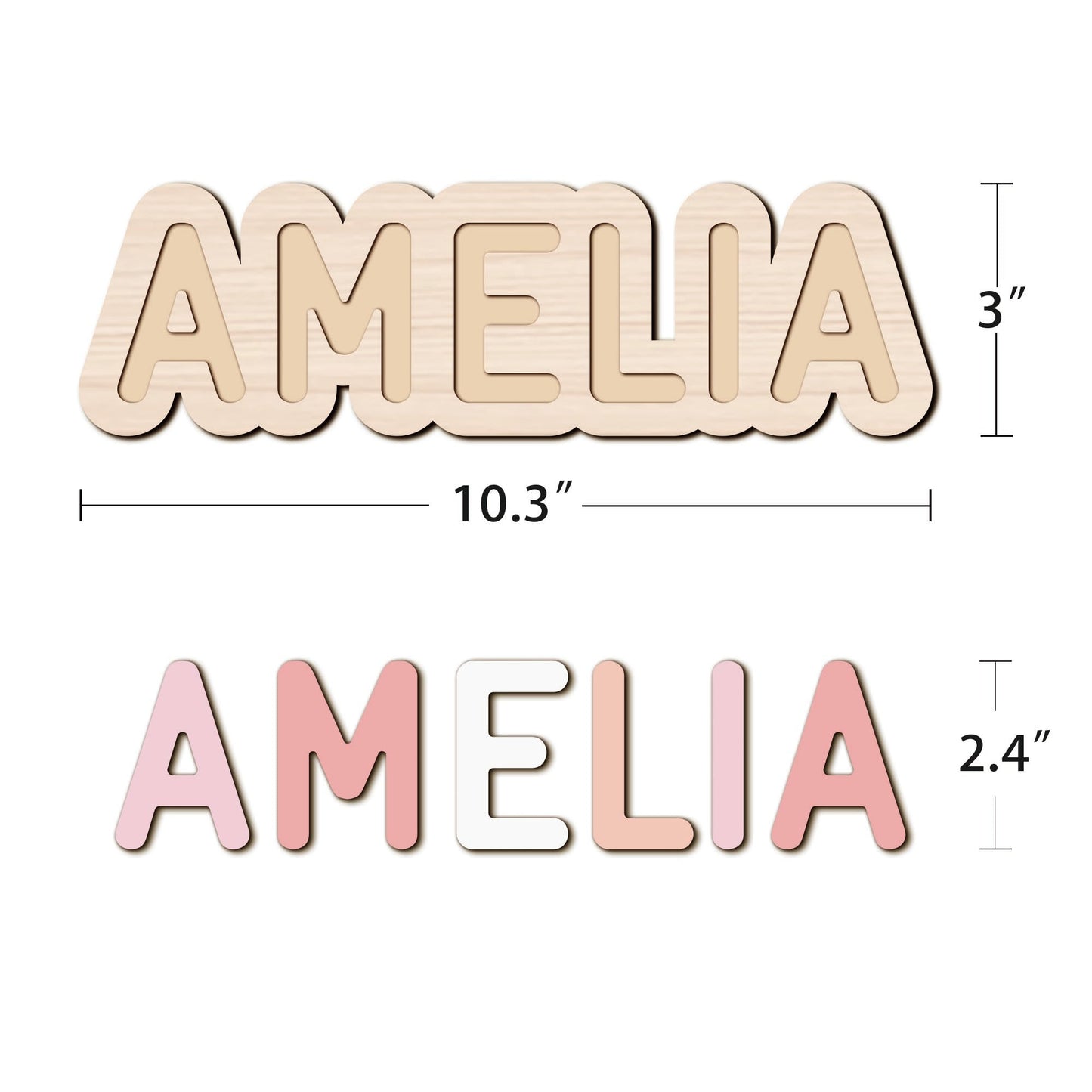 Personalized Wooden Baby Name Puzzle - Outlines
