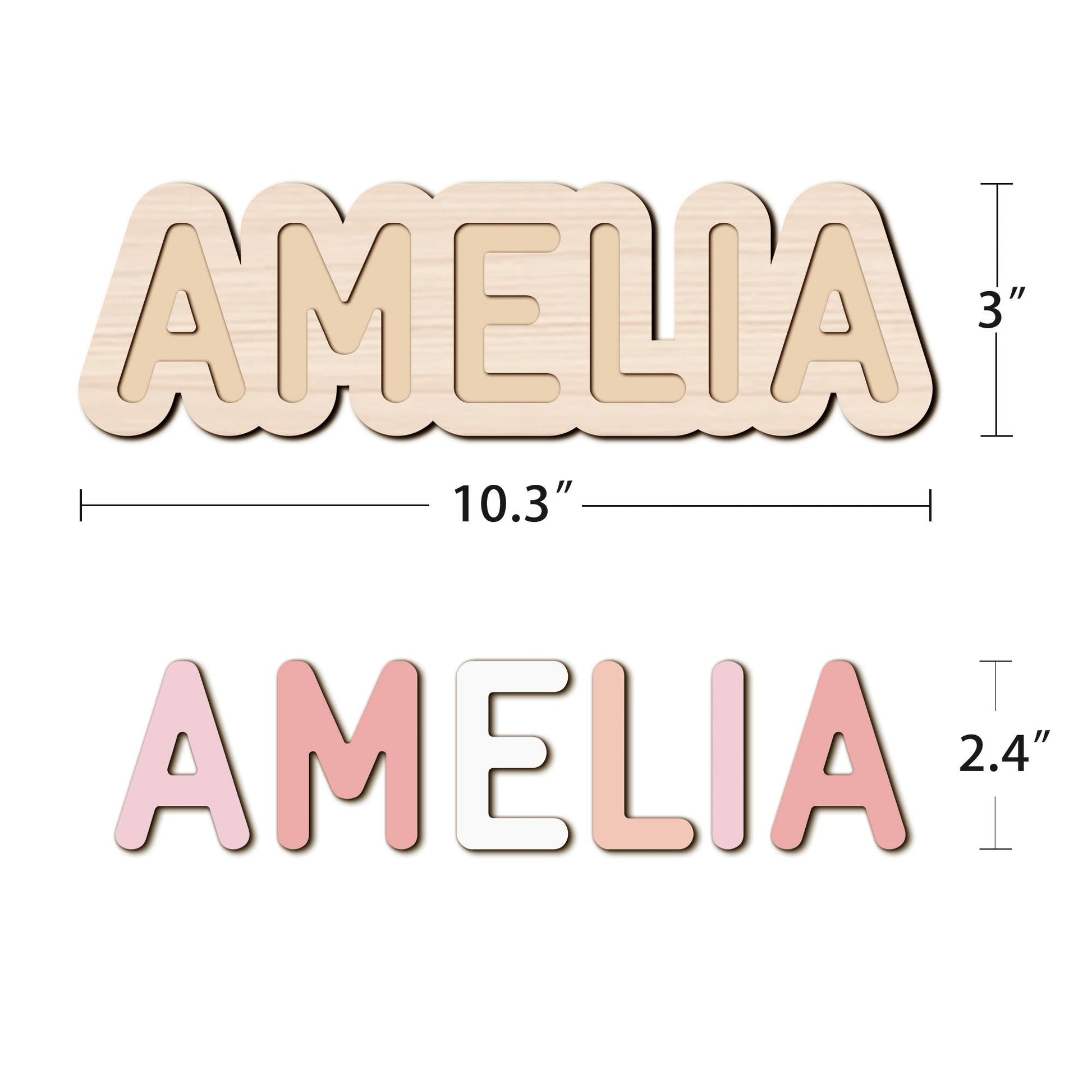 Personalized Wooden Baby Name Puzzle - Outlines