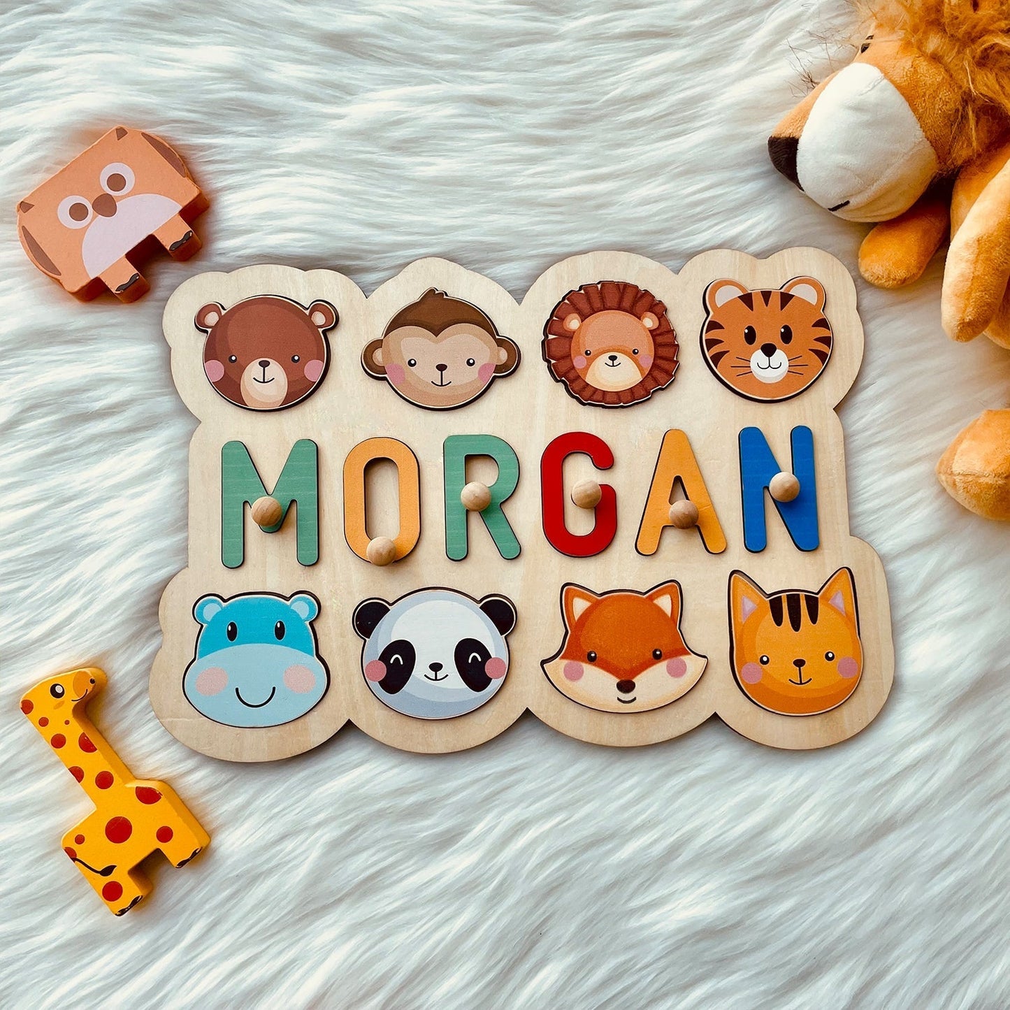 Personalized Wooden Baby Name Puzzle - Outlines