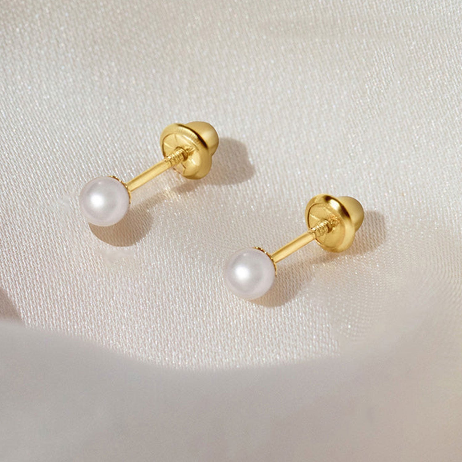 925 Sterling Silver Pearl Children's Earrings