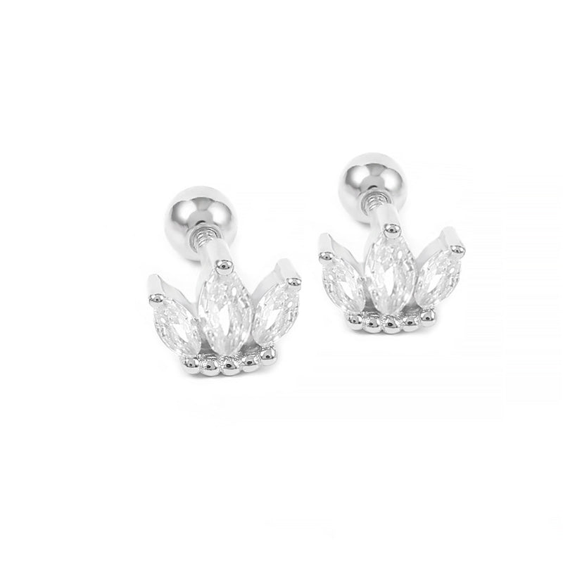 CZ Crown Grils Stud Earrings