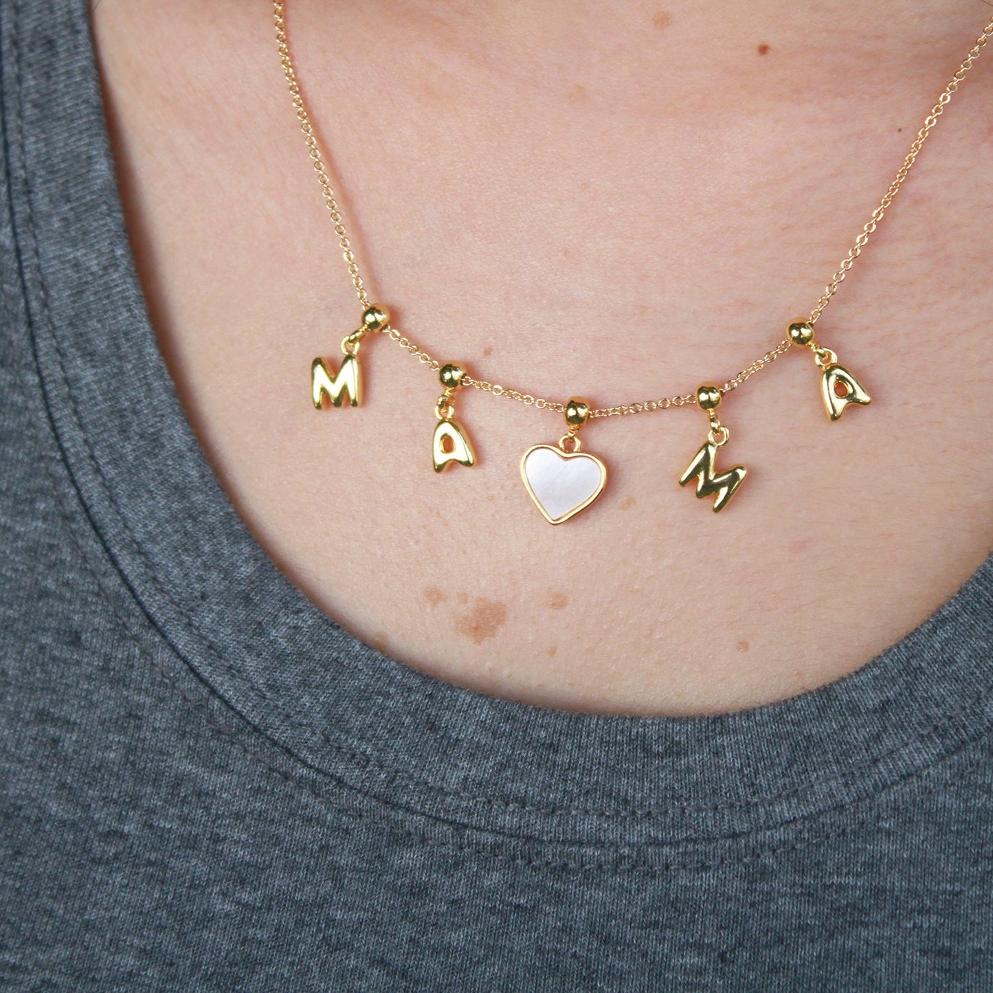 MAMA Always in My Heart – Double-Sided Enamel Charm Necklace