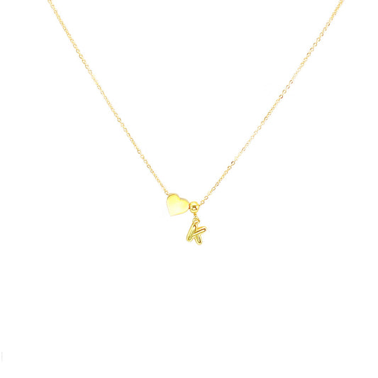 Personalized Initial Heart Charm Necklace