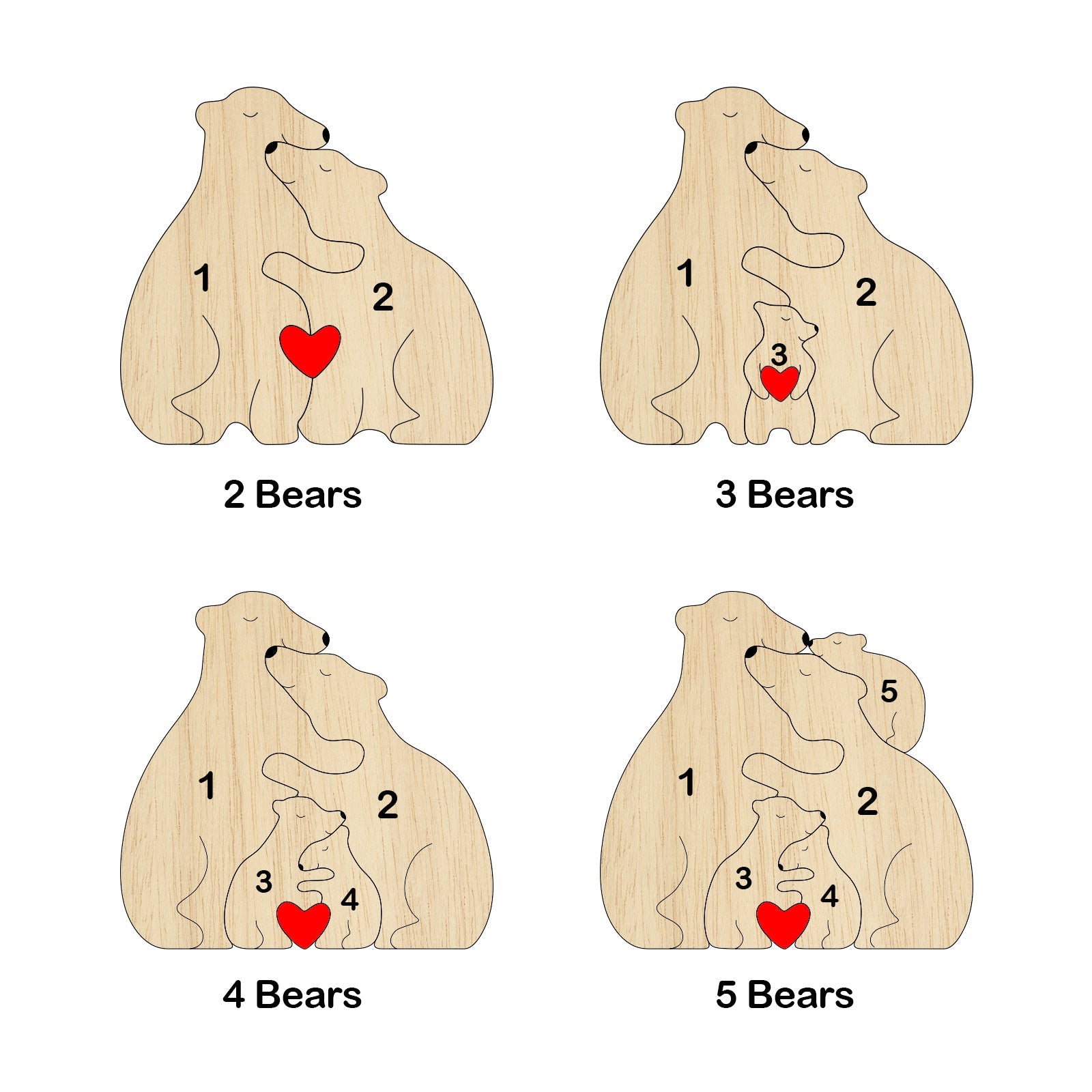 Personalized Family Name Puzzle Decor - Bears