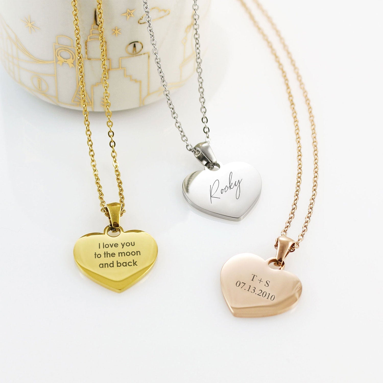 Love Engraved Name Necklace for Kids