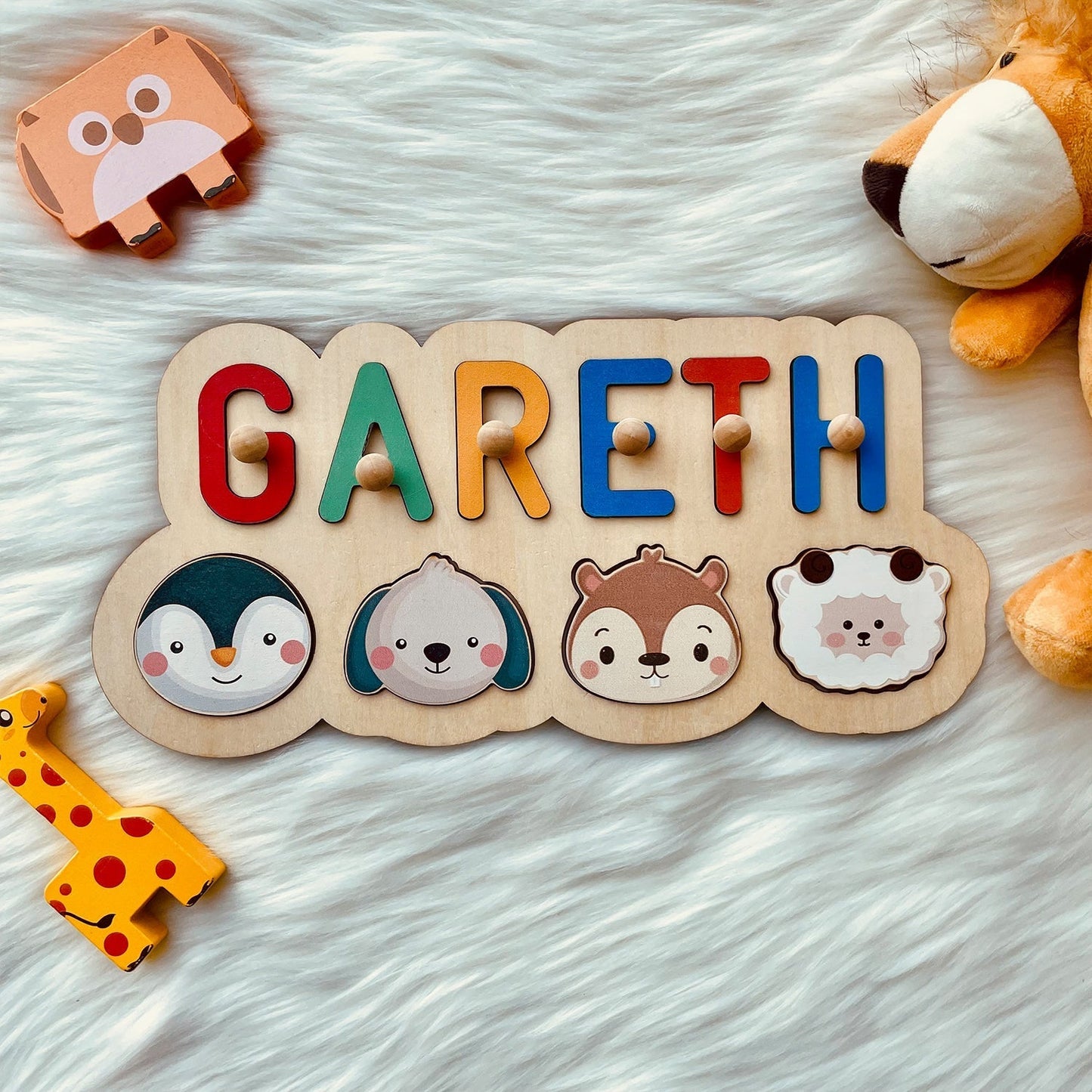 Personalized Wooden Baby Name Puzzle - Outlines