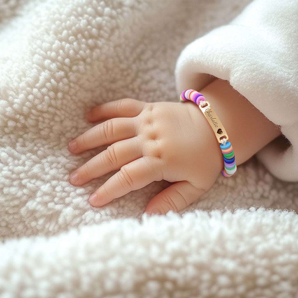 Clay Beads Personalized Baby Girl Name Bracelet