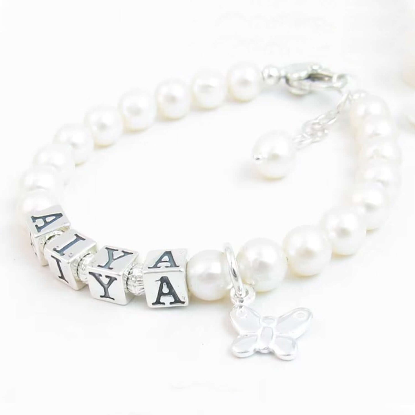 Personalized Pearl Baby and Girl‘s Name Bracelet for First Communion Gift