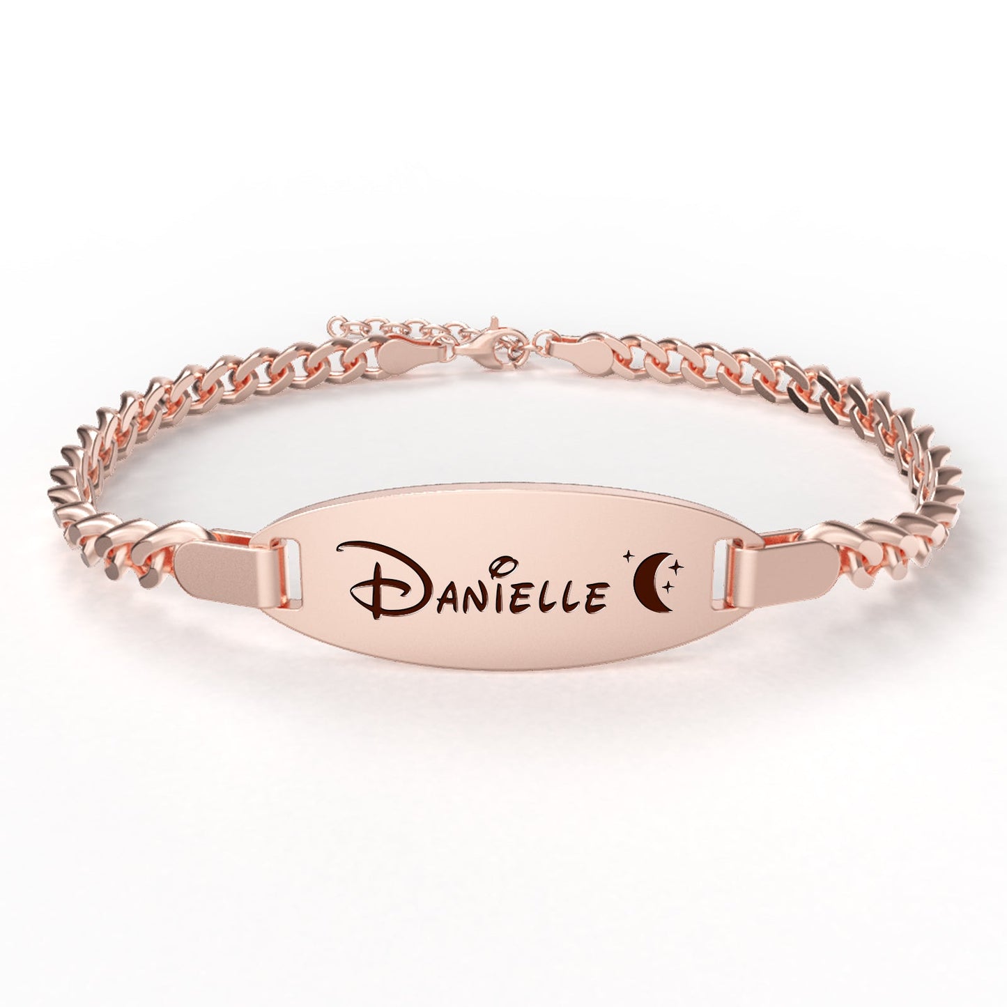 Rose Gold Oval Baby Name Bracelet