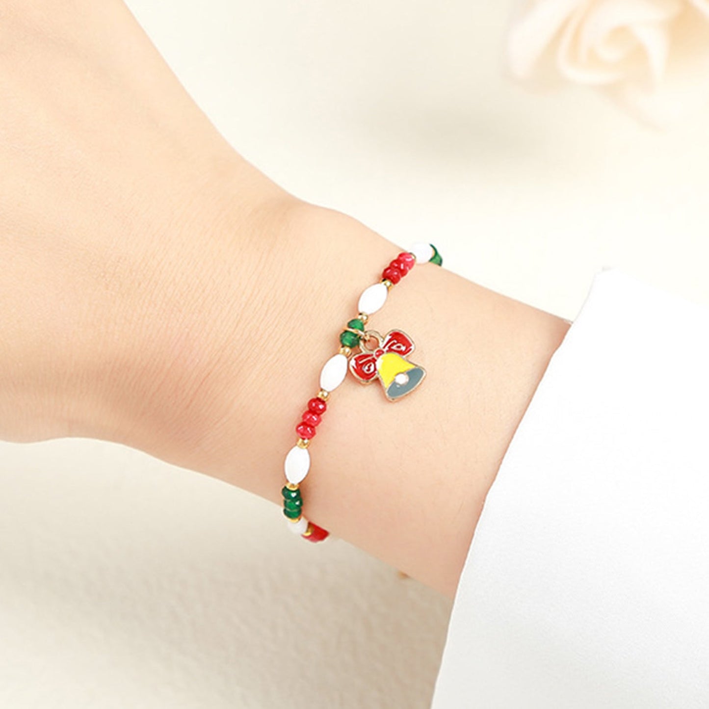 Natural White Shell Carnelian Girl Christmas Bracelet and Necklace Set