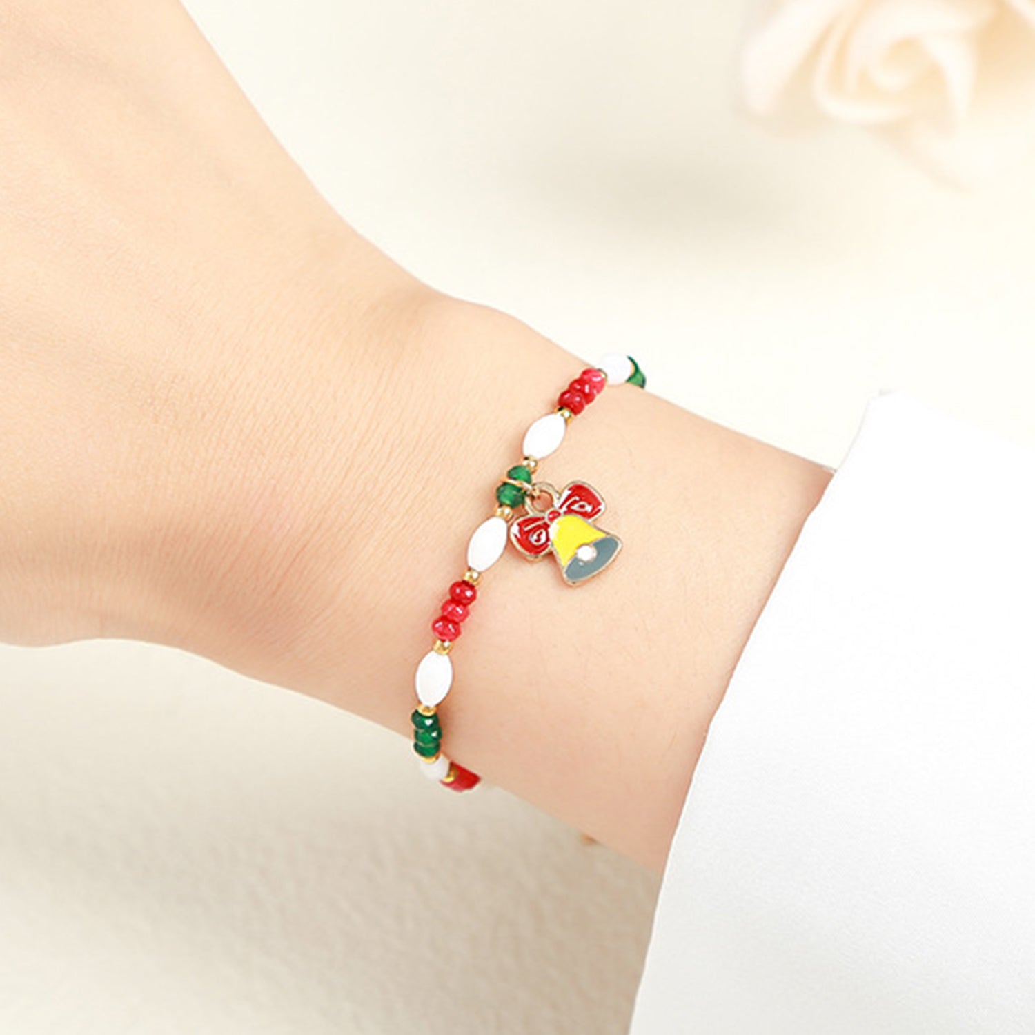 Natural White Shell Carnelian Girl Christmas Bracelet and Necklace Set