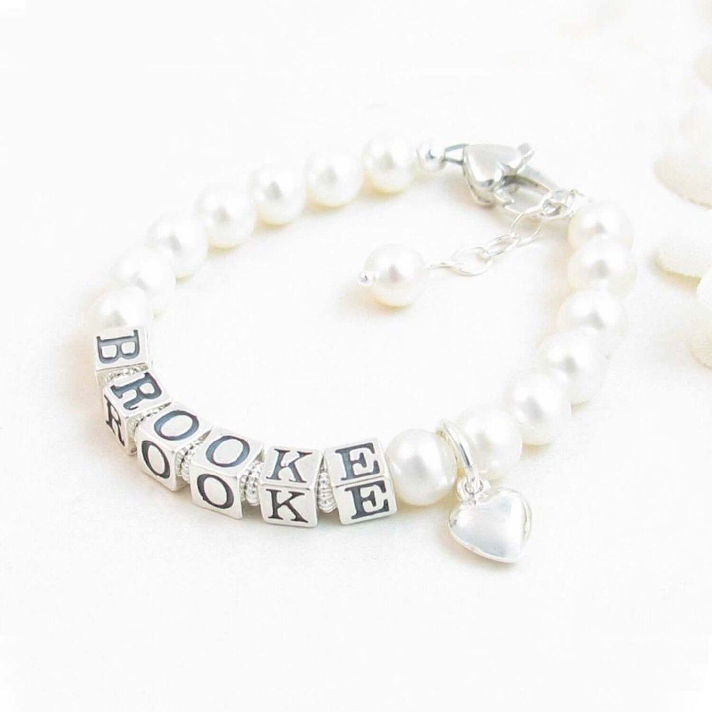 Personalized Pearl Baby and Girl‘s Name Bracelet for First Communion Gift