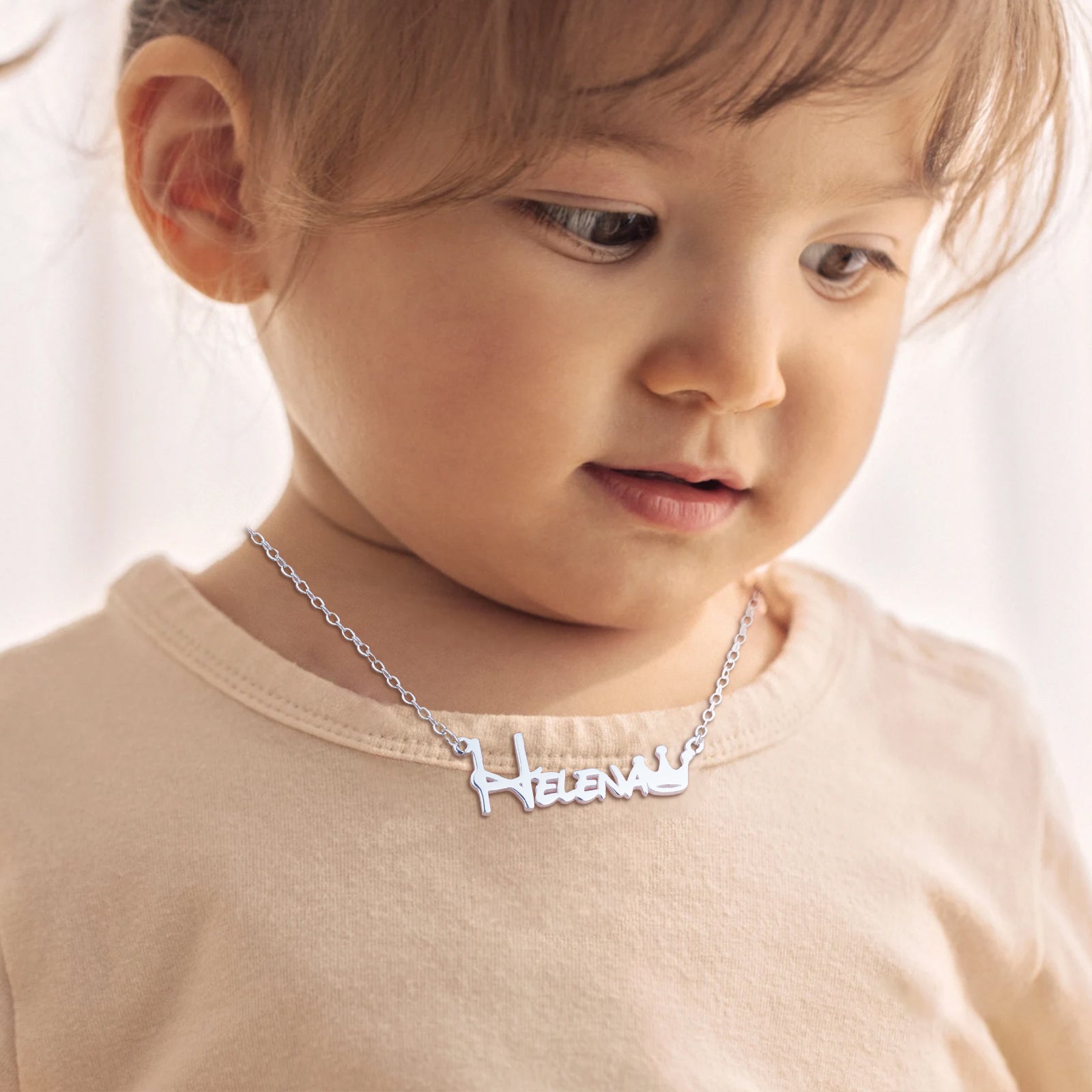 Crown Baby Name Necklace