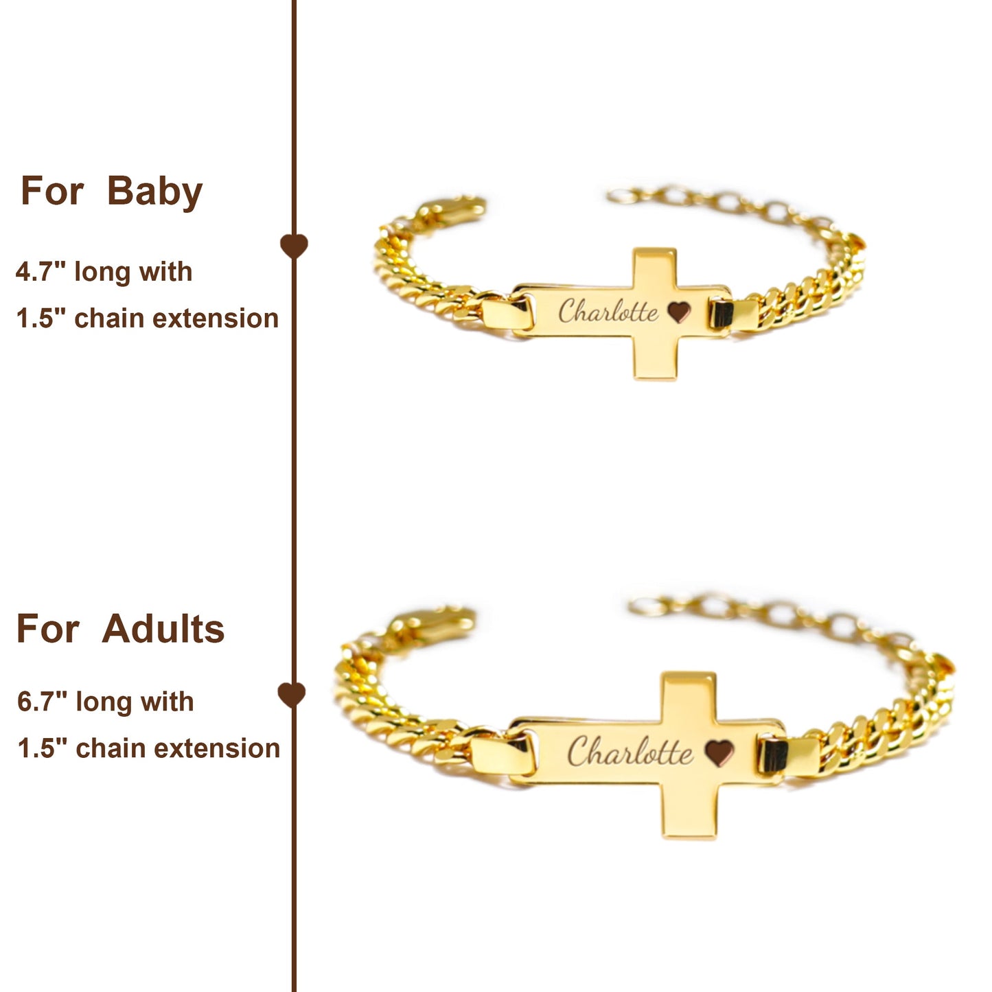 Personalized Children's Name Cross Bracelet