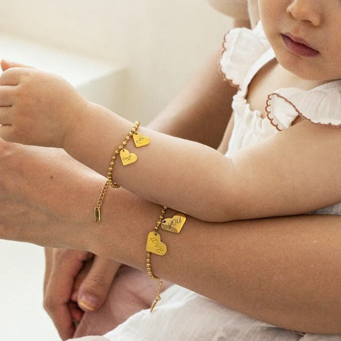 Personalized Baby Initial Heart Bracelet