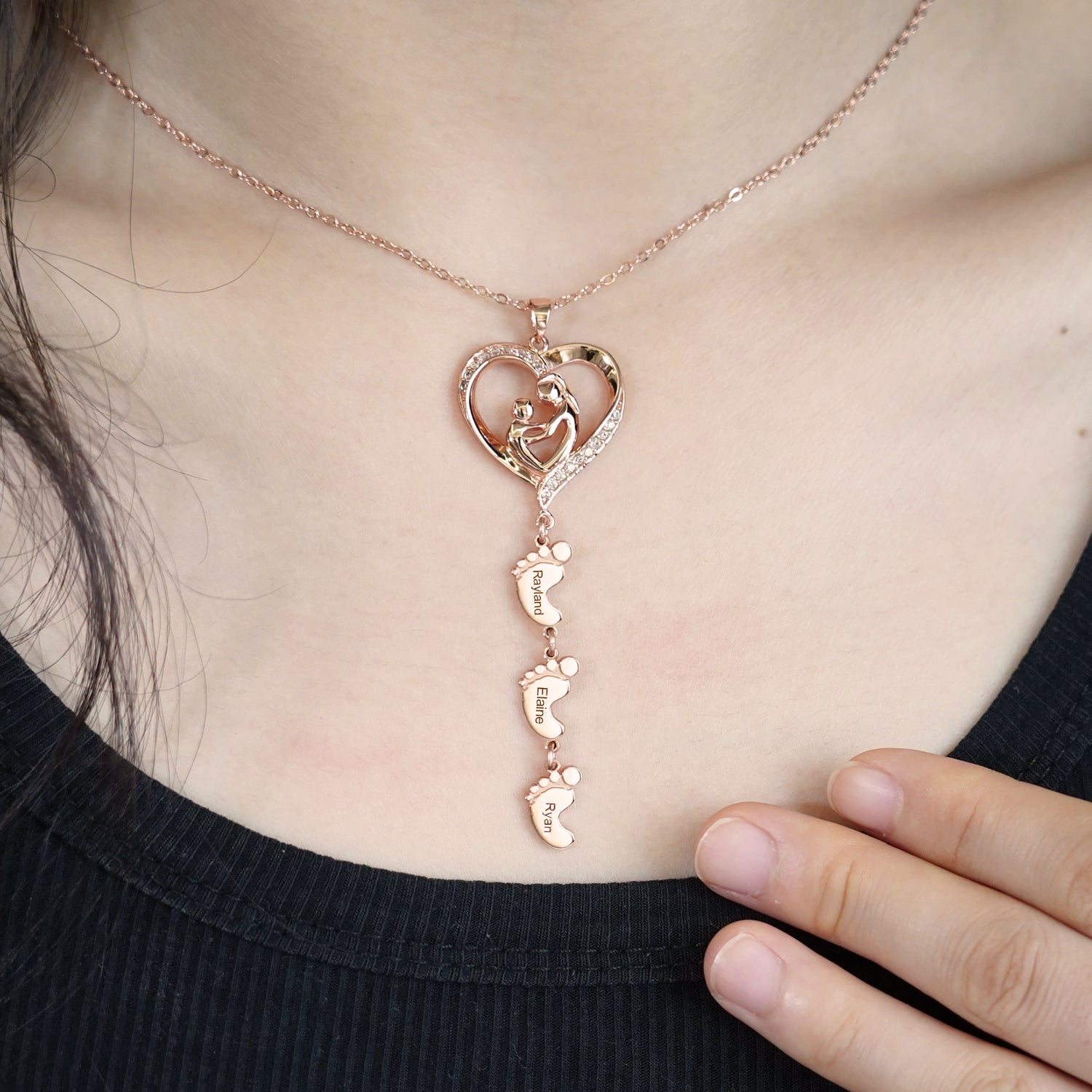 Sterling Silver Personalized Necklace with Kids Name
