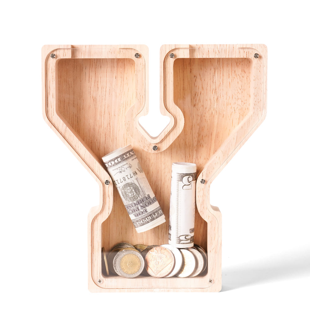 Personalized Wooden Letter Piggy Bank