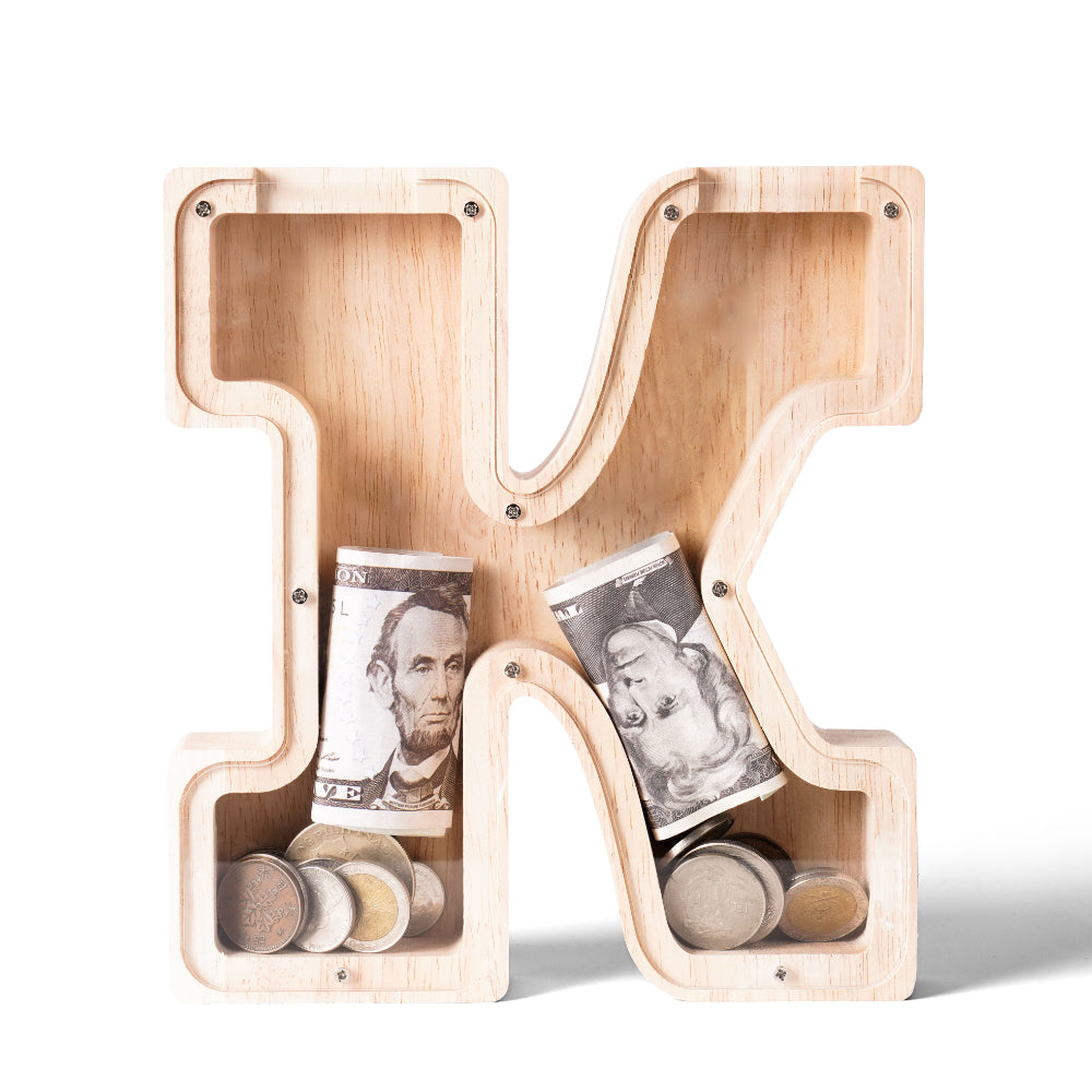 Personalized Wooden Letter Piggy Bank