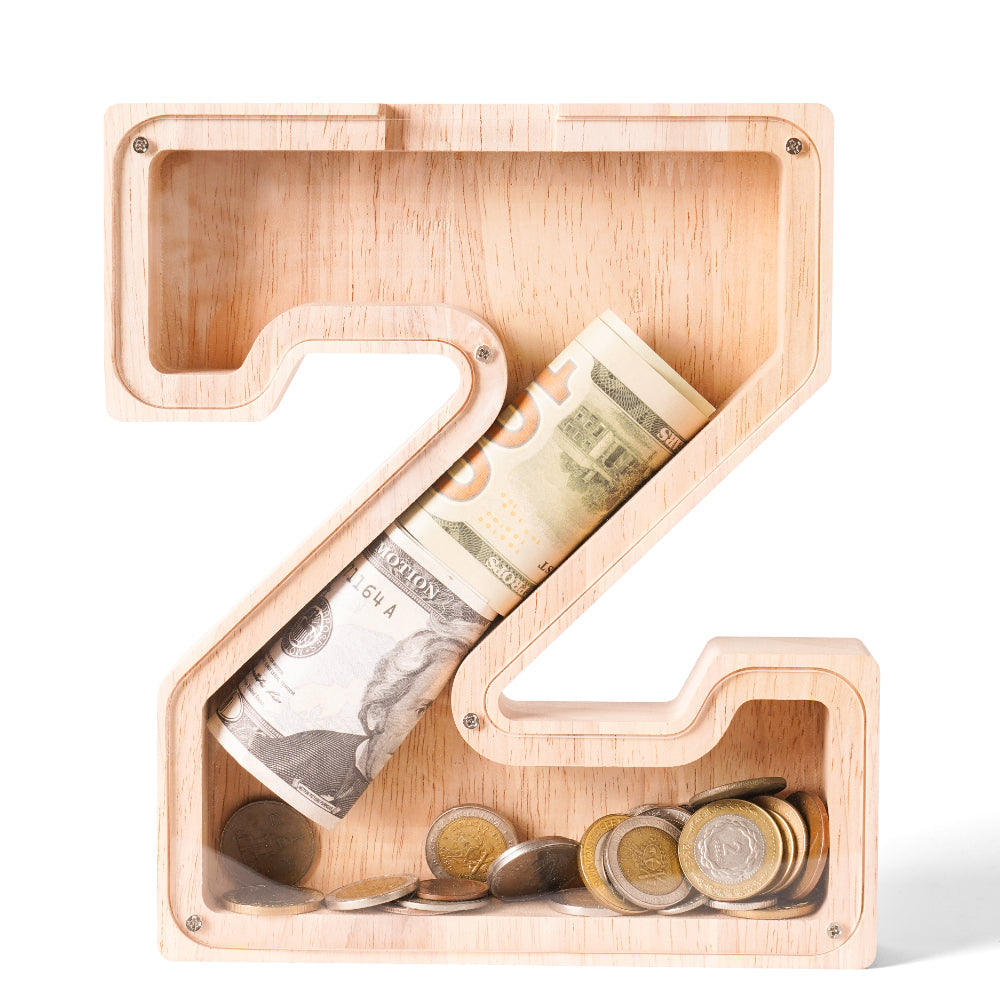 Personalized Wooden Letter Piggy Bank