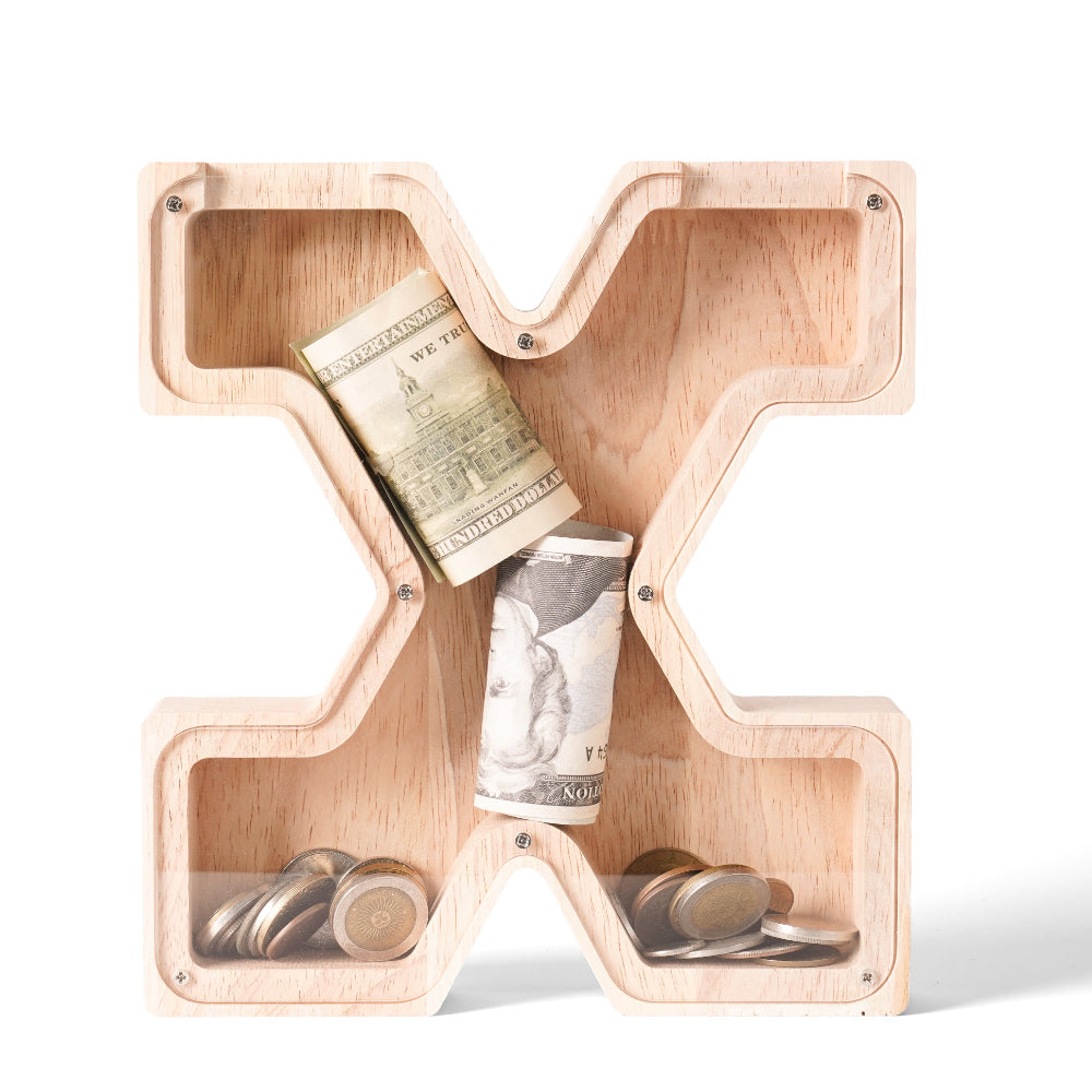 Personalized Wooden Letter Piggy Bank