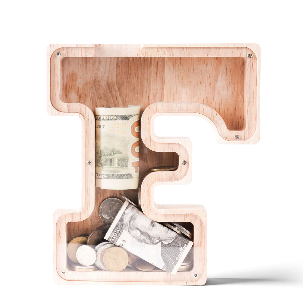 Personalized Wooden Letter Piggy Bank
