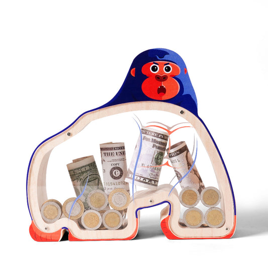 Personalized Wooden Forest Gardener Piggy Bank for Kids