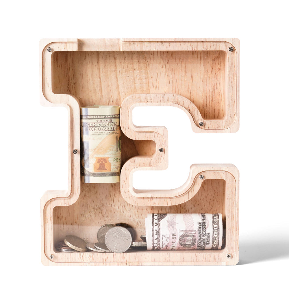 Personalized Wooden Letter Piggy Bank