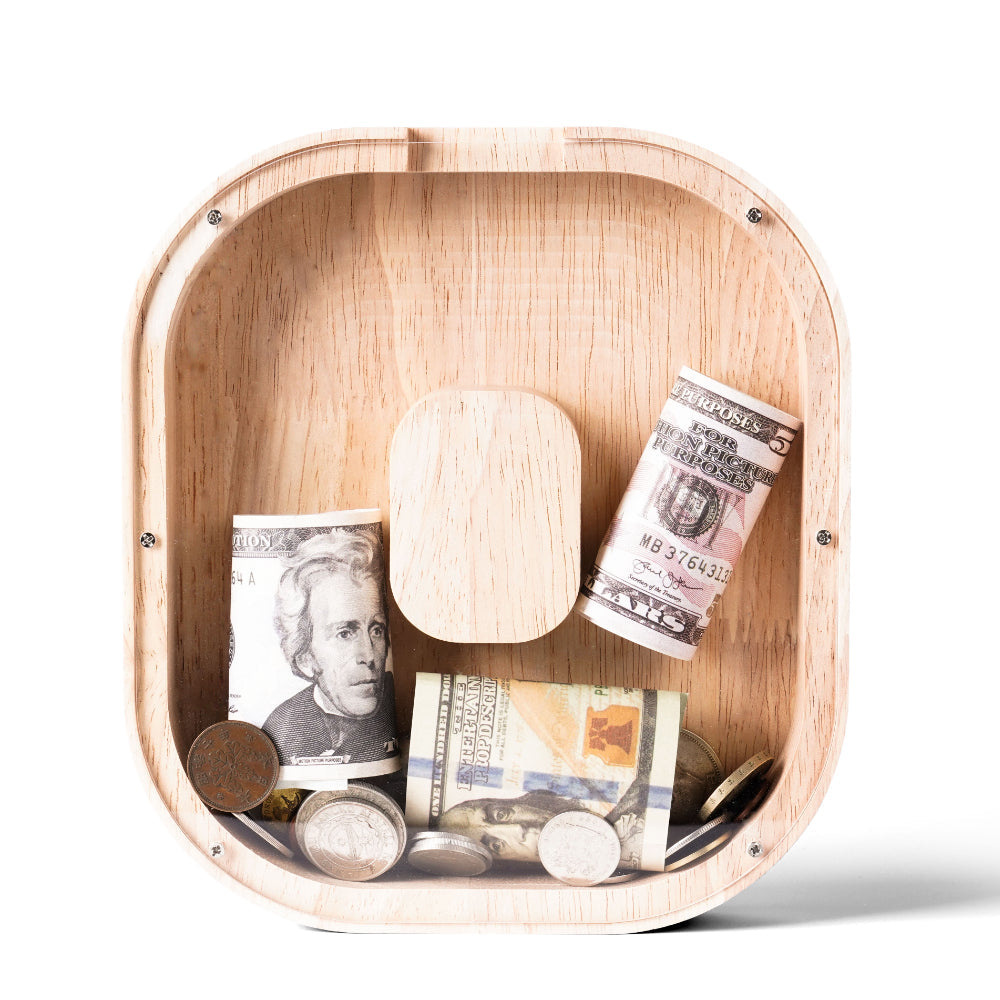Personalized Wooden Letter O Piggy Bank