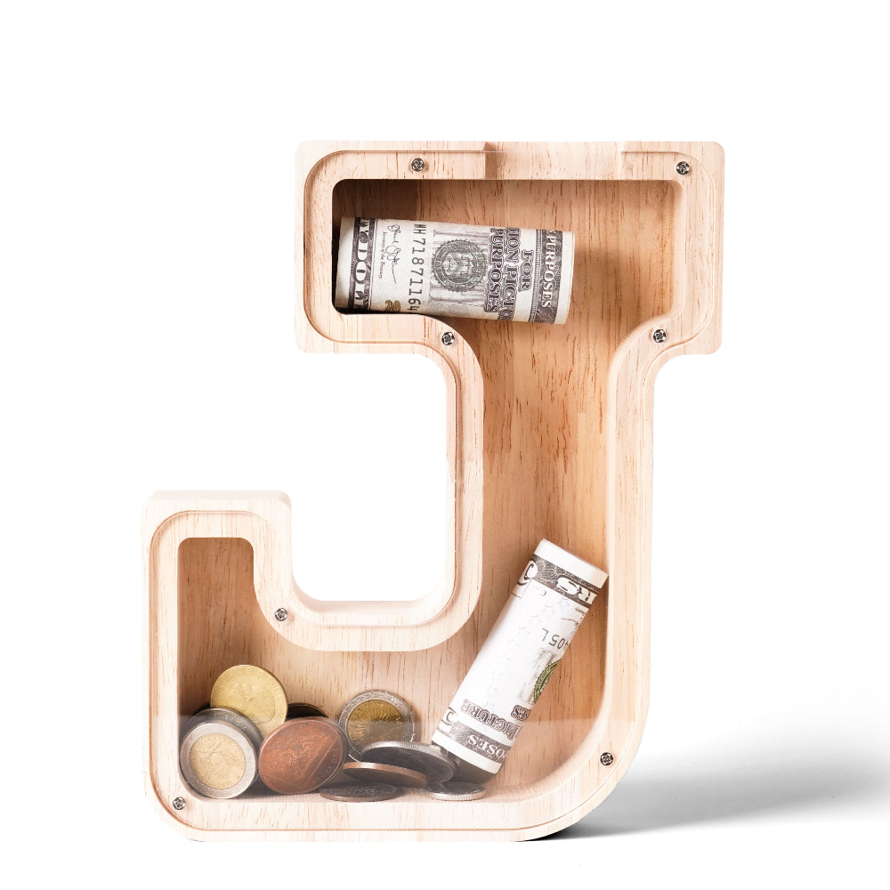 Personalized Wooden Letter Piggy Bank