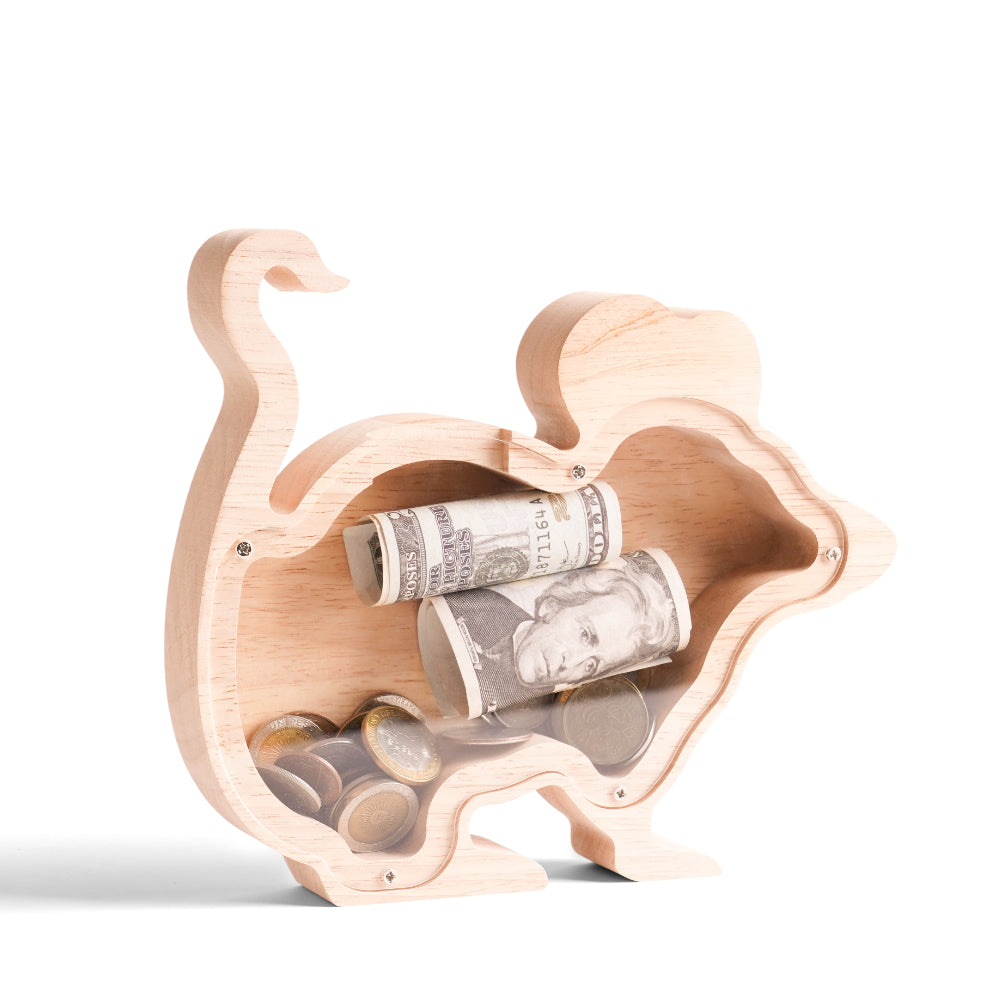 Personalized Wooden Hamster Piggy Bank for Kids