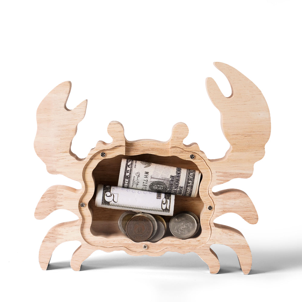 Personalized Wooden Crab Piggy Bank for Kids