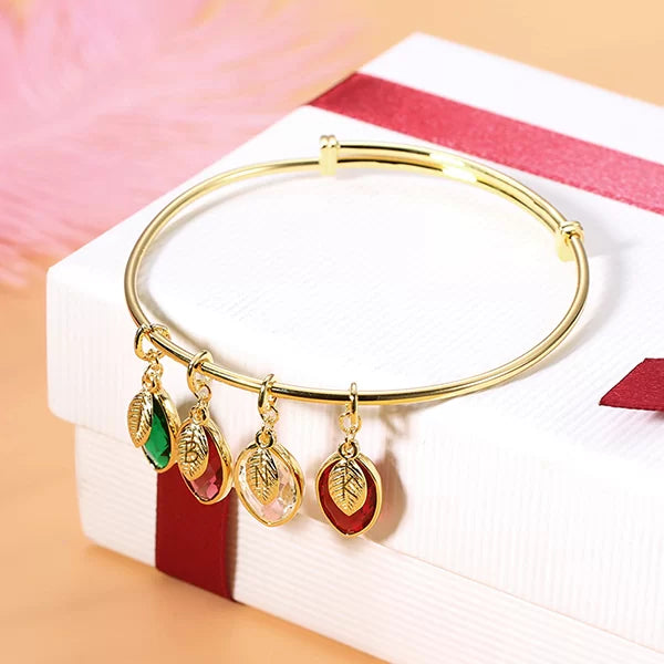 Pesonalized Family Birthstone and Initial Bangle