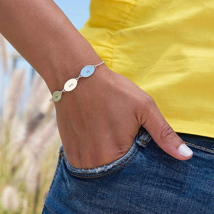 Personalized Name Oval Bracelet