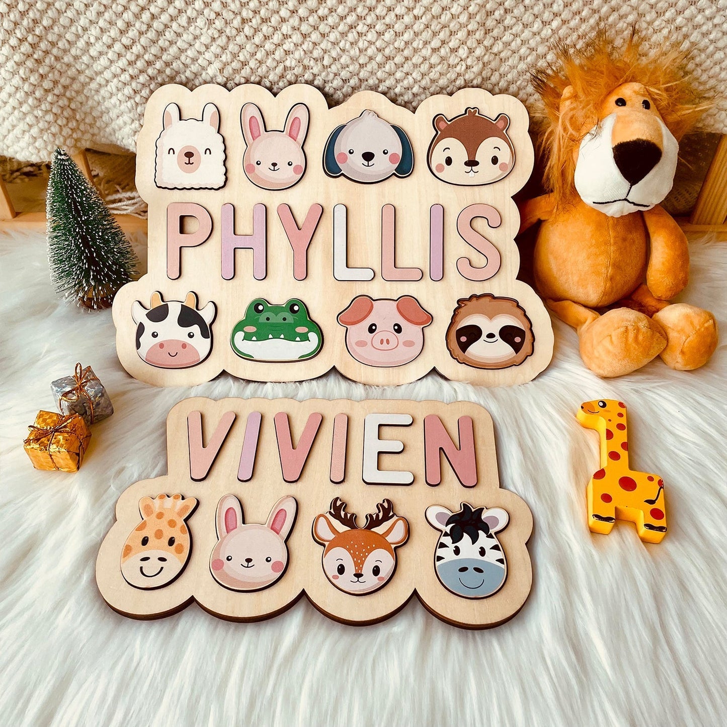 Personalized Wooden Baby Name Puzzle - Outlines