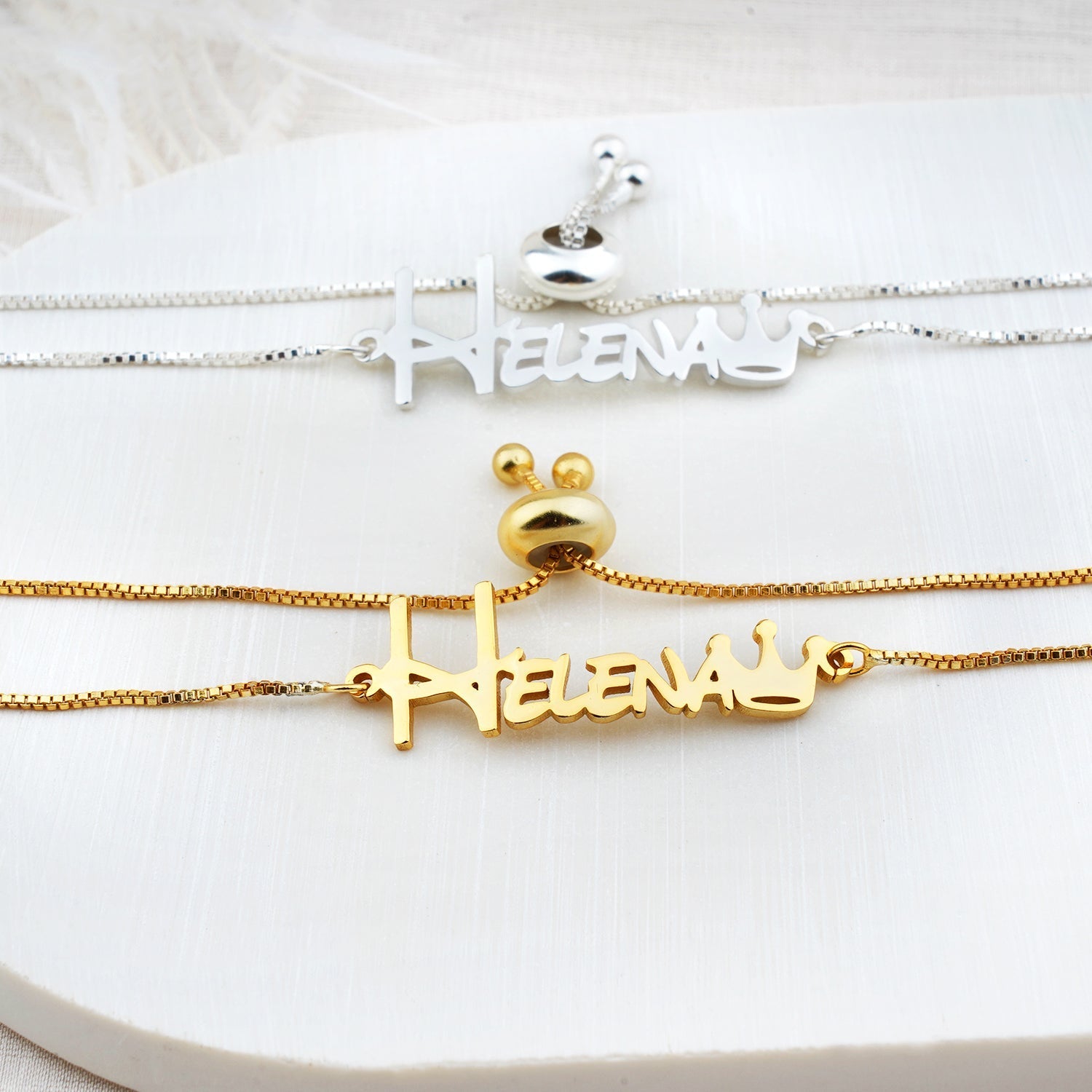 Crown Baby Name Bracelet