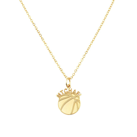 Basketball Personalized Kids Name Necklace