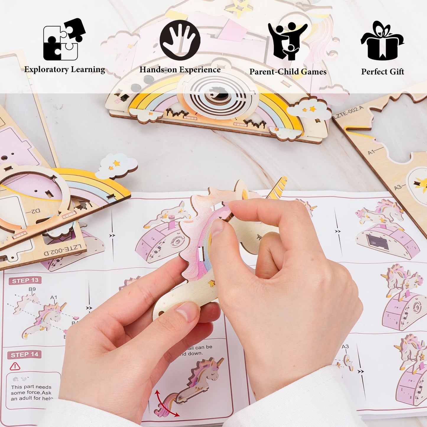 Strolling Unicorn – 3D DIY Wooden Puzzle Recorder