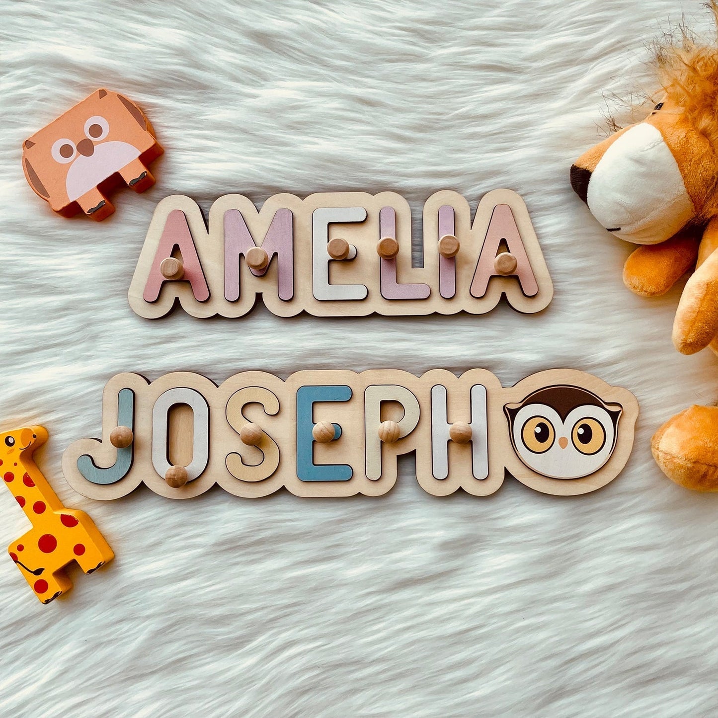 Personalized Wooden Baby Name Puzzle - Outlines