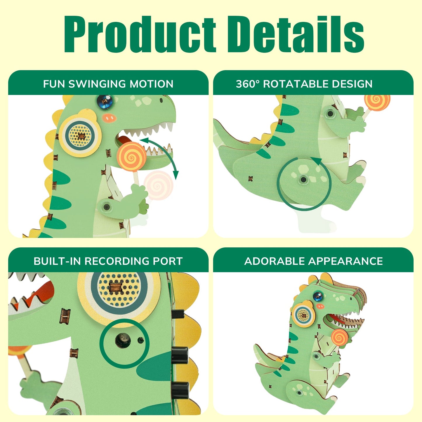 T-Rex Dinosaur – 3D DIY Wooden Puzzle Recorder