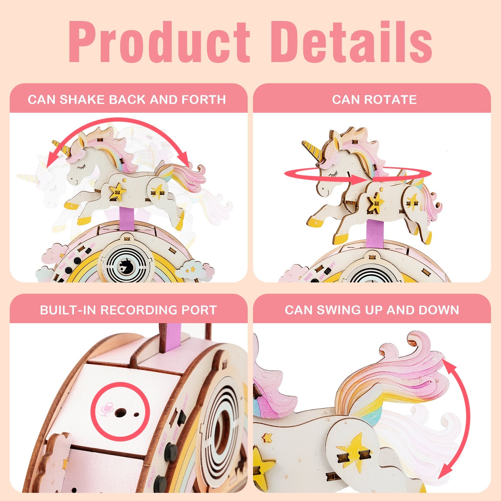 Strolling Unicorn – 3D DIY Wooden Puzzle Recorder
