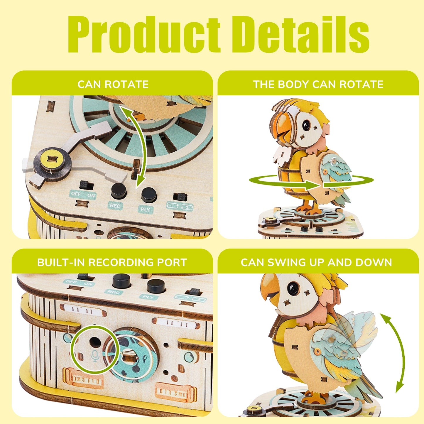 Echo Parrot – 3D DIY Wooden Puzzle Recorder