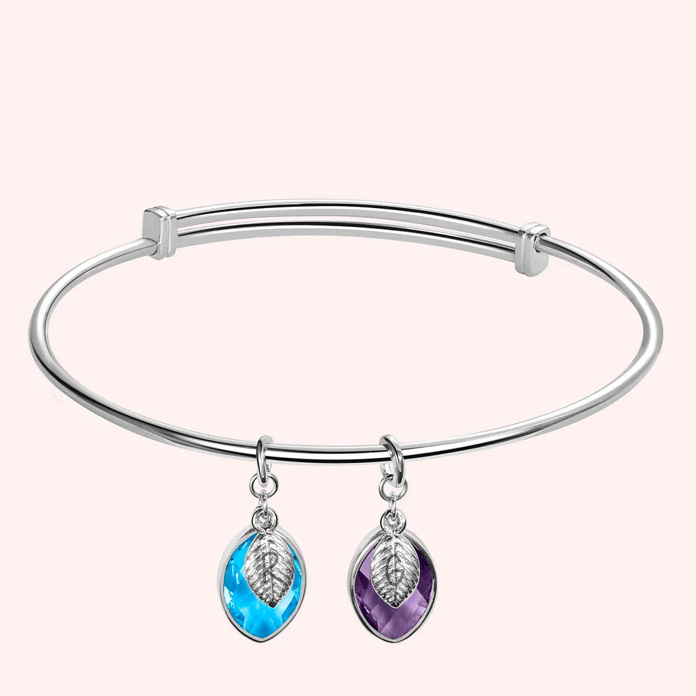 Pesonalized Family Birthstone and Initial Bangle