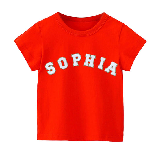 Personalized Toddler Patch Red T-shirt