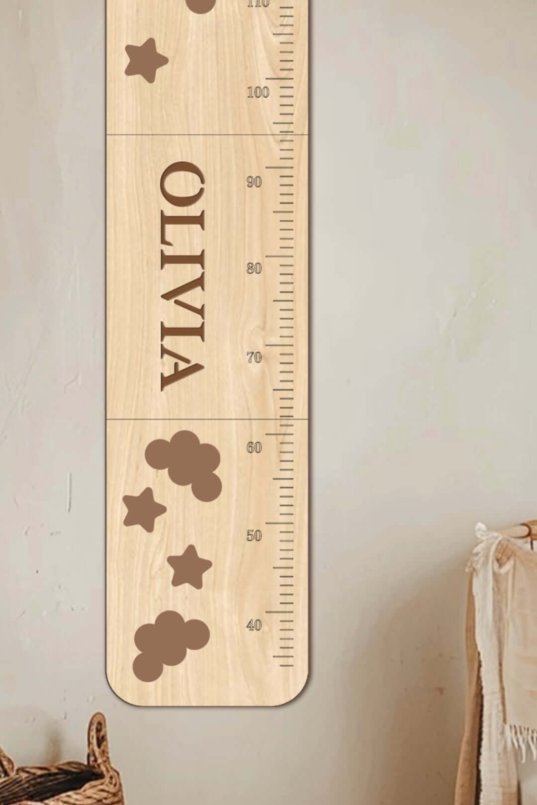 Personalized Wooden Cute Giraffe Growth Chart