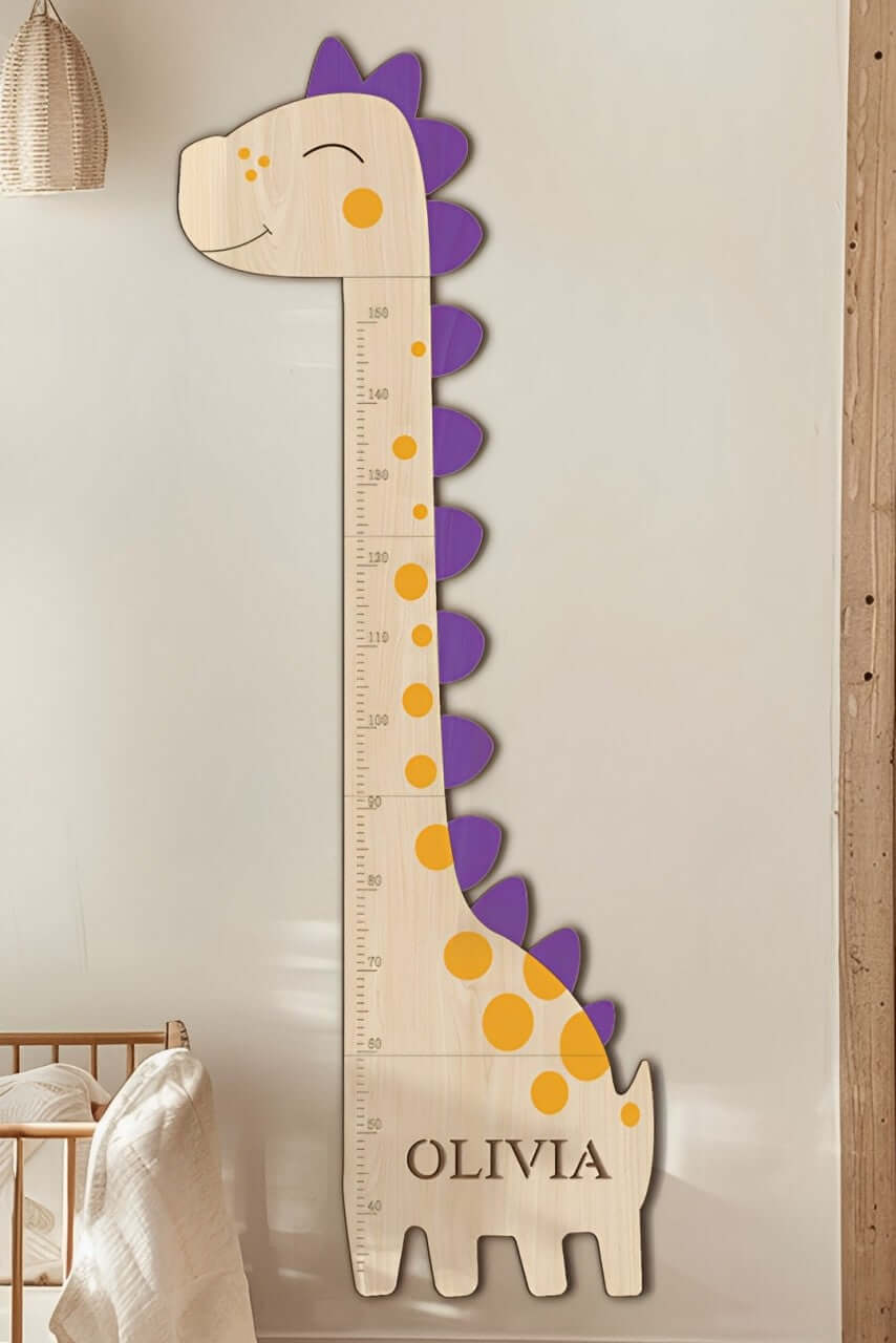 Personalized Wooden Dinosaur Growth Chart Ruler